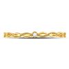 Image 2 : 0.01 CTW Round Diamond Stackable Ring 10kt Yellow Gold - REF-5H9W