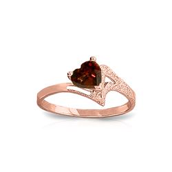 Genuine 0.90 ctw Garnet Ring 14KT Rose Gold - REF-36H3X