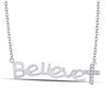 Image 1 : 1/20 CTW Round Diamond Believe Cross Necklace 10kt White Gold - REF-10K8R