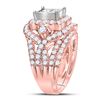 Image 3 : 3 & 1/3 CTW Princess Diamond Cluster Bridal Wedding Engagement Ring 14kt Rose Gold - REF-269F9M
