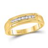Image 3 : 1/5 CTW His & Hers Round Diamond Cluster Matching Bridal Wedding Ring 10kt Yellow Gold - REF-39K6R