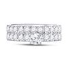 Image 2 : 1 & 1/3 CTW Round Diamond Bridal Wedding Engagement Ring 14kt White Gold - REF-143M9A