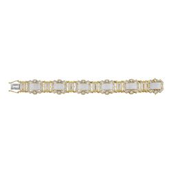 3 & 1/5 CTW Mens Round Diamond Big Look Fashion Bracelet 10kt Yellow Gold - REF-299A9N