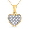 Image 1 : 1/20 CTW Round Diamond Simple Heart Cluster Pendant 10kt Yellow Gold - REF-4K8R