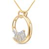Image 2 : 1/20 CTW Round Diamond Mom Mother Pendant 14kt Yellow Gold - REF-8K4R