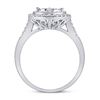 Image 3 : 1 CTW Round Diamond Fashion Pear Cluster Ring 14kt White Gold - REF-77Y9X