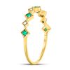 Image 3 : 1/5 CTW Round Emerald Diamond Square Stackable Ring 10kt Yellow Gold - REF-10M8A