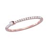 Image 1 : 1/8 CTW Round Diamond Solitaire Stackable Ring 10kt Rose Gold - REF-11A9N