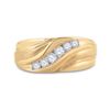 Image 2 : 1/3 CTW Mens Round Diamond Wedding Ring 10kt Yellow Gold - REF-39K5R