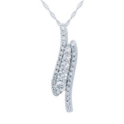 0.50 CTW Diamond Necklace 14K White Gold - REF-42W4H