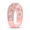 Image 3 : 3/4 CTW Round Diamond Solitaire Floral Bridal Wedding Engagement Ring 14kt Rose Gold - REF-147N6Y