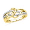 Image 1 : 1/6 CTW Round Diamond Infinity Loop Knot Lasso Ring 10kt Yellow Gold - REF-21W5F