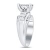 Image 3 : 1 CTW Princess Diamond Cluster Bridal Wedding Engagement Ring 14kt White Gold - REF-73K5R
