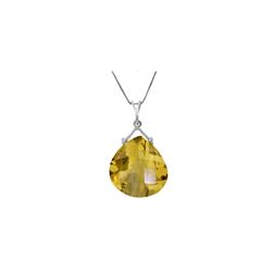 Genuine 8.5 ctw Citrine Necklace 14KT White Gold - REF-26N9R