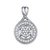 Image 1 : 1/6 CTW Round Diamond Cluster Circle Pendant 10kt White Gold - REF-11H9W
