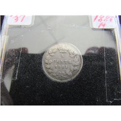 1881H CANADA VICTORIAN SILVER FIVE CENT COIN