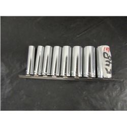 8 DEEP CHROME SOCKETS (3/8" TO 13/16")