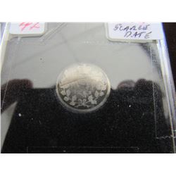 1858 SCARCE CANADA SILVER FIVE CENT COIN