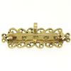 Image 3 : 14K Solid Yellow Gold Bar Open Work with Pearls Pin Brooch & Pendant