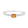 Image 2 : 0.35 ctw Citrine and Diamond Ring - 14KT White Gold