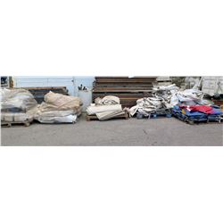 Qty 5 Pallets Misc Tarps & Tent Panels & Colored Pieces