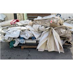 Qty 2 Pallets Misc Olympic Tent Flame Retardant Tarps & Panels