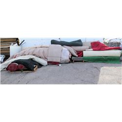 Multiple Rolls Red & Black Carpet, Green Astro-Turf Flooring, Carpet Mats, etc