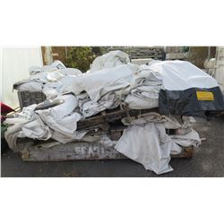 Multiple Olympic Tent Flame Retardant Tarps & Panels (some in bags)