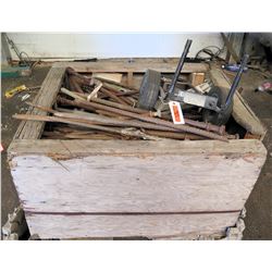 Wooden Bin Alto Danmark 5203K Dolly, Metal Tent Spikes, Rebar, etc
