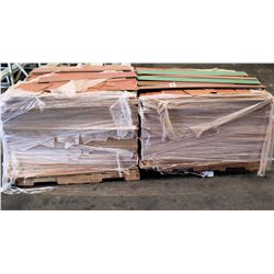 Qty 2 Pallets Wood & Green Tongue in Groove Interlocking Flooring 50 x6 