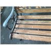 Image 17 : Qty 10 Wood & Iron Garden Benches w/ Armrests (some damaged/missing parts)