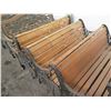Image 21 : Qty 10 Wood & Iron Garden Benches w/ Armrests (some damaged/missing parts)