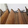 Image 22 : Qty 10 Wood & Iron Garden Benches w/ Armrests (some damaged/missing parts)