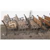 Image 3 : Qty 10 Wood & Iron Garden Benches w/ Armrests (some damaged/missing parts)
