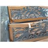Image 8 : Qty 10 Wood & Iron Garden Benches w/ Armrests (some damaged/missing parts)