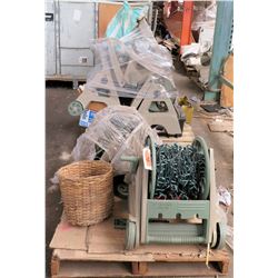 Pallet Light Rewinders w/ Lights, Fire Extinguisher, Ropes, Wheels, Basket, etc