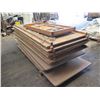 Image 3 : Qty 2 Pallets Wooden Rectangular Folding Tables w/ Metal Legs
