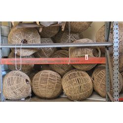 Multiple Large Round Pendant Straw Bamboo Hanging Lights