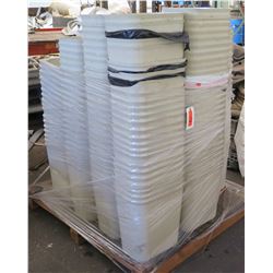 Pallet White Stacking Plastic Trash Cans & Misc Cable, Air Vents