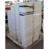Image 1 : Pallet White Stacking Plastic Trash Cans & Misc Cable, Air Vents