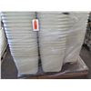 Image 4 : Pallet White Stacking Plastic Trash Cans & Misc Cable, Air Vents