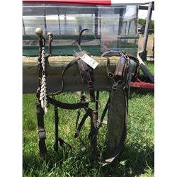 Set of 1200 lb size harness, comes with spread rings, and breeching,