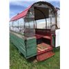 Image 3 : Covered sleigh green in color with tin and plexi  glass sides and roof, bench seats