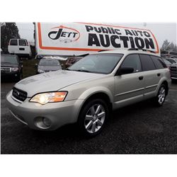 E3 -- 2006 SUBARU LEGACY OUTBACK 2.5I, GREY, 231689 KMS