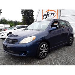 A9 --  2005 TOYOTA MATRIX XR  , Blue , 299,999 ODO Stopped  KM's