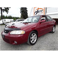 A3 --  2001 NISSAN SENTRA SE , Red , 168757  KM's  "NO RESERVE" DONATE A CAR