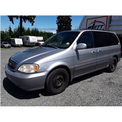 A4 --  2004 KIA SEDONA EX , Silver , 203630  KM's "NO RESERVE"