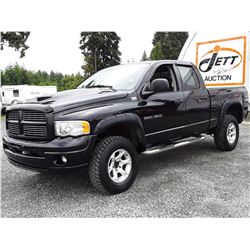 G5 --  2003 DODGE RAM LARIAT 1500 ST 4X4 , Black , 335616  KM's