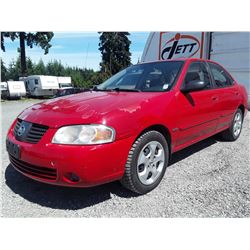 A1 --  2006 NISSAN SENTRA , Red , 209131  KM's