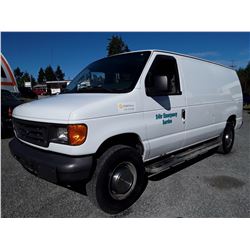 A3 -- 2007 FORD ECONOLINE E250, WHITE, 232,098 kilometers "NO RESERVE"